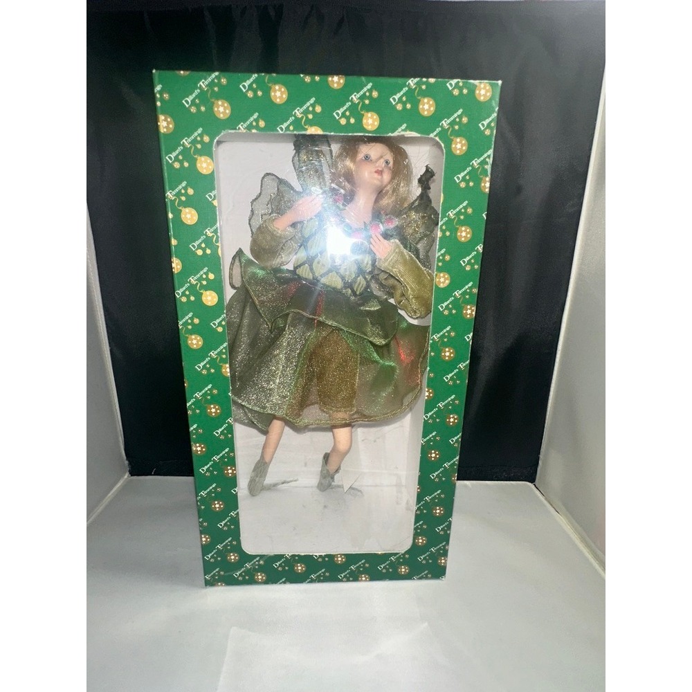 Dillard's Trimmings Porcelain Fairy in Green Dress Doll NWT 11.5" T Vintage - Picture 2 of 7